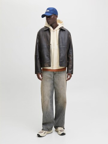 JACK & JONES Sweat jacket 'Norrebro' in Beige