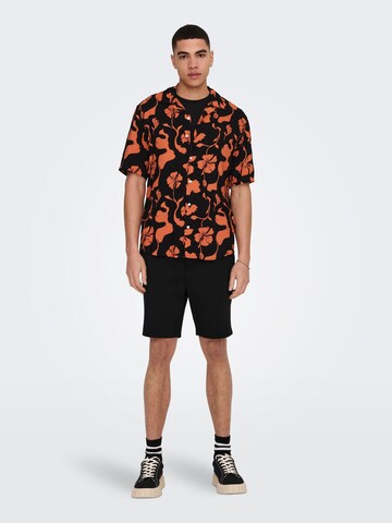 Only & Sons Regular fit Overhemd 'Dash' in Oranje