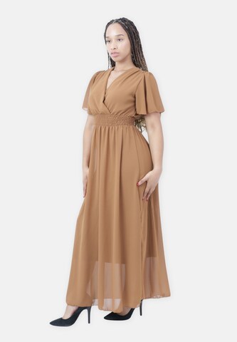 Robe de soirée Elara en marron