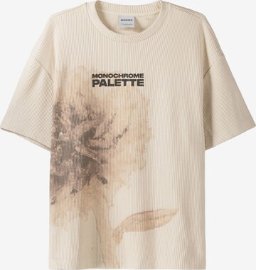 T-Shirt Bershka en beige : devant