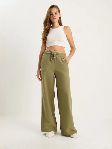 Wide Leg Pantalon Bianco Lucci en vert