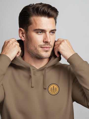 Neverless Sweatshirt 'Bäume Badge 1' in Brown