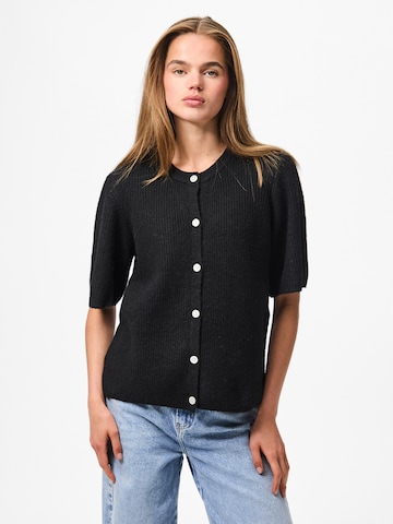 PIECES Knit cardigan 'PCSilly' in Black: front
