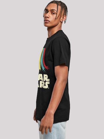 F4NT4STIC Shirt 'Star Wars Retro Rainbow Regenbogen' in Zwart