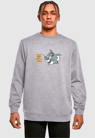 ABSOLUTE CULT Sweatshirt 'Tom And Jerry - Simple Heads' in Grey: front