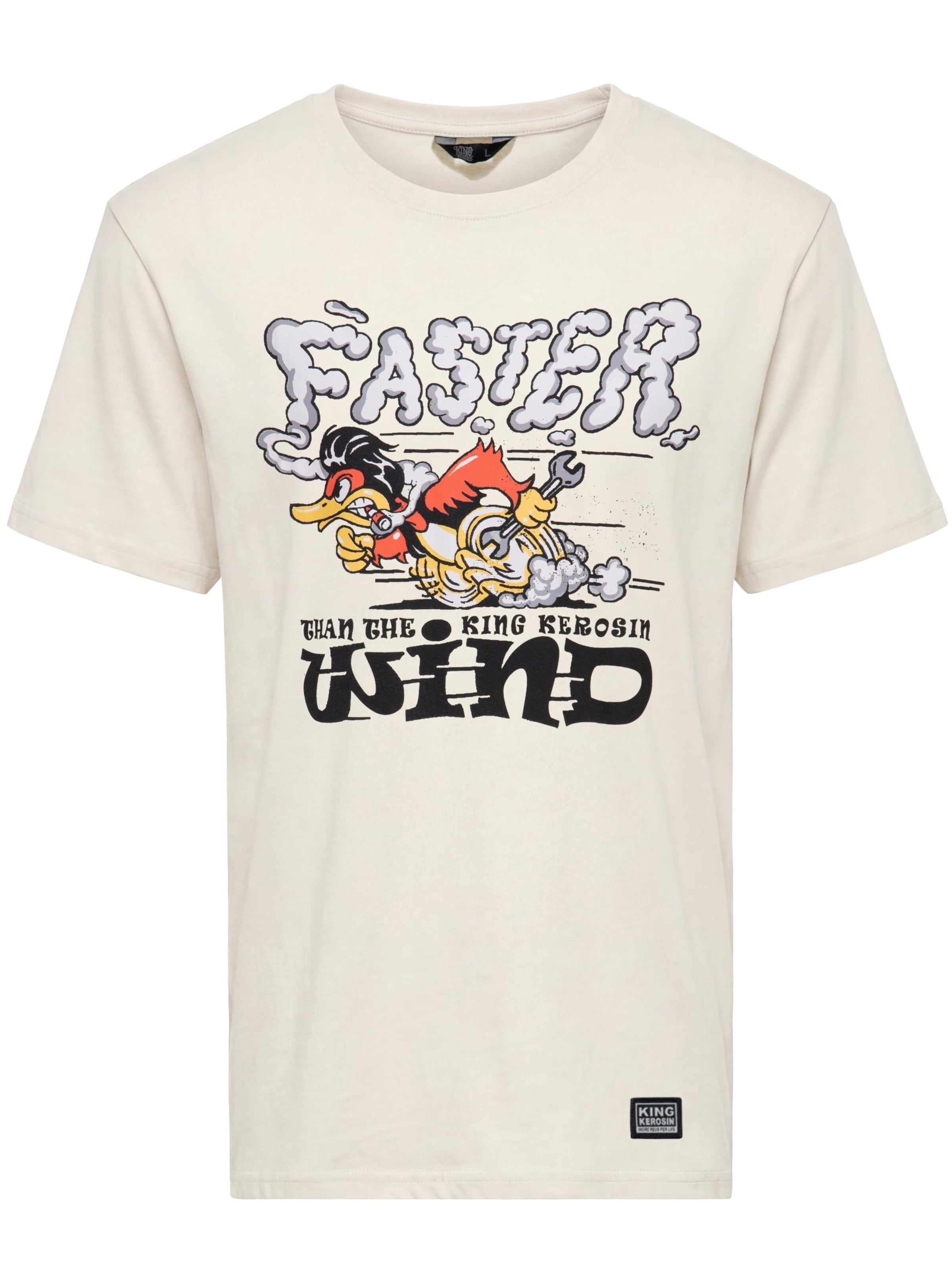 King Kerosin Shirt 'Faster Then The Wind' in White: front