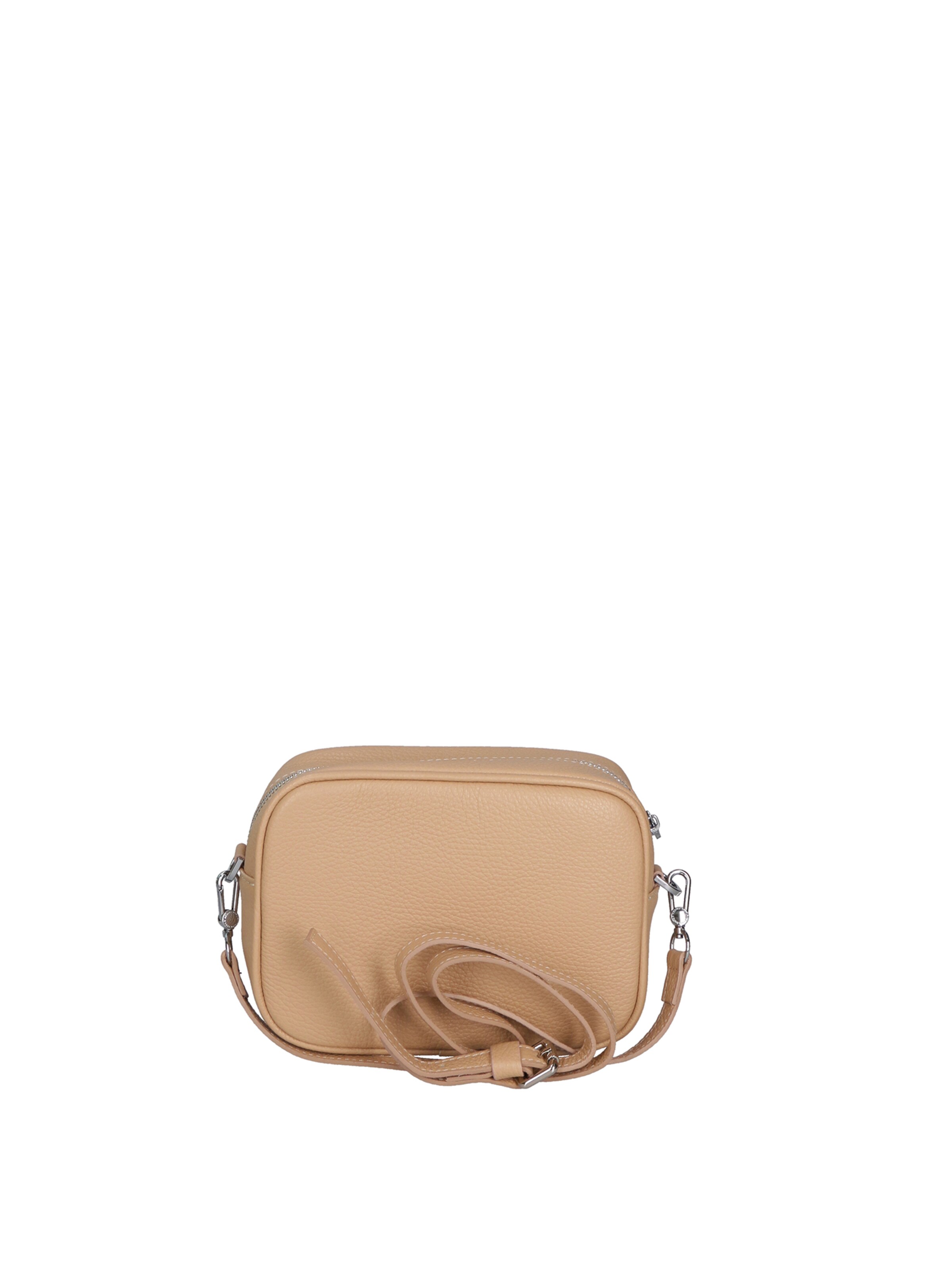 Borsa a tracolla 'Borsa a Tracolla Donna Pelle Virginia Rhinè Zip' di Virginia Rhinè in beige