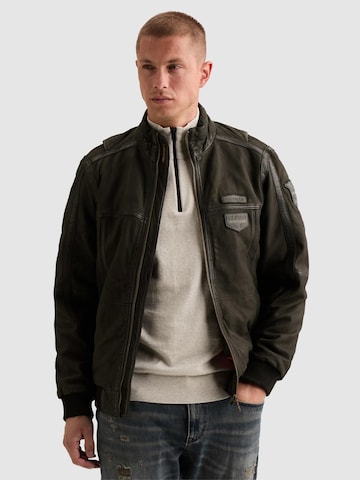 PME Legend - Chaqueta de entretiempo 'Air Bridge leather jacket' en negro: frente