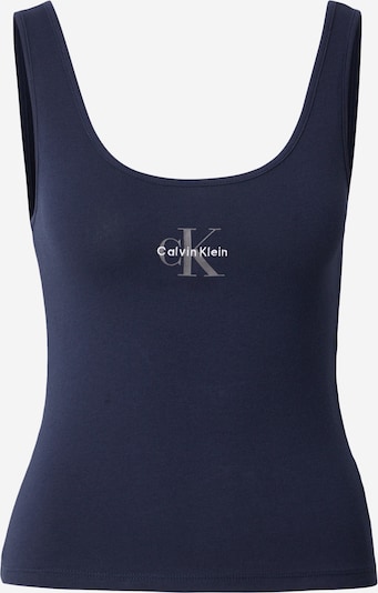 Pižaminiai marškinėliai iš Calvin Klein Underwear, spalva – tamsiai mėlyna / pilka / balta, Prekių apžvalga