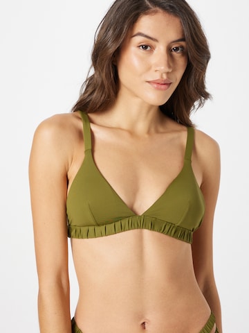 Seafolly Triangle Bikini Top in Green: front