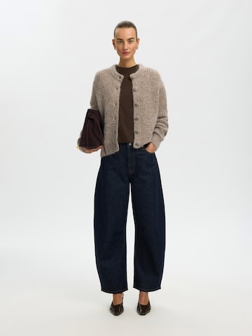 SELECTED Knit cardigan 'SLWGABRIELLA' in Grey
