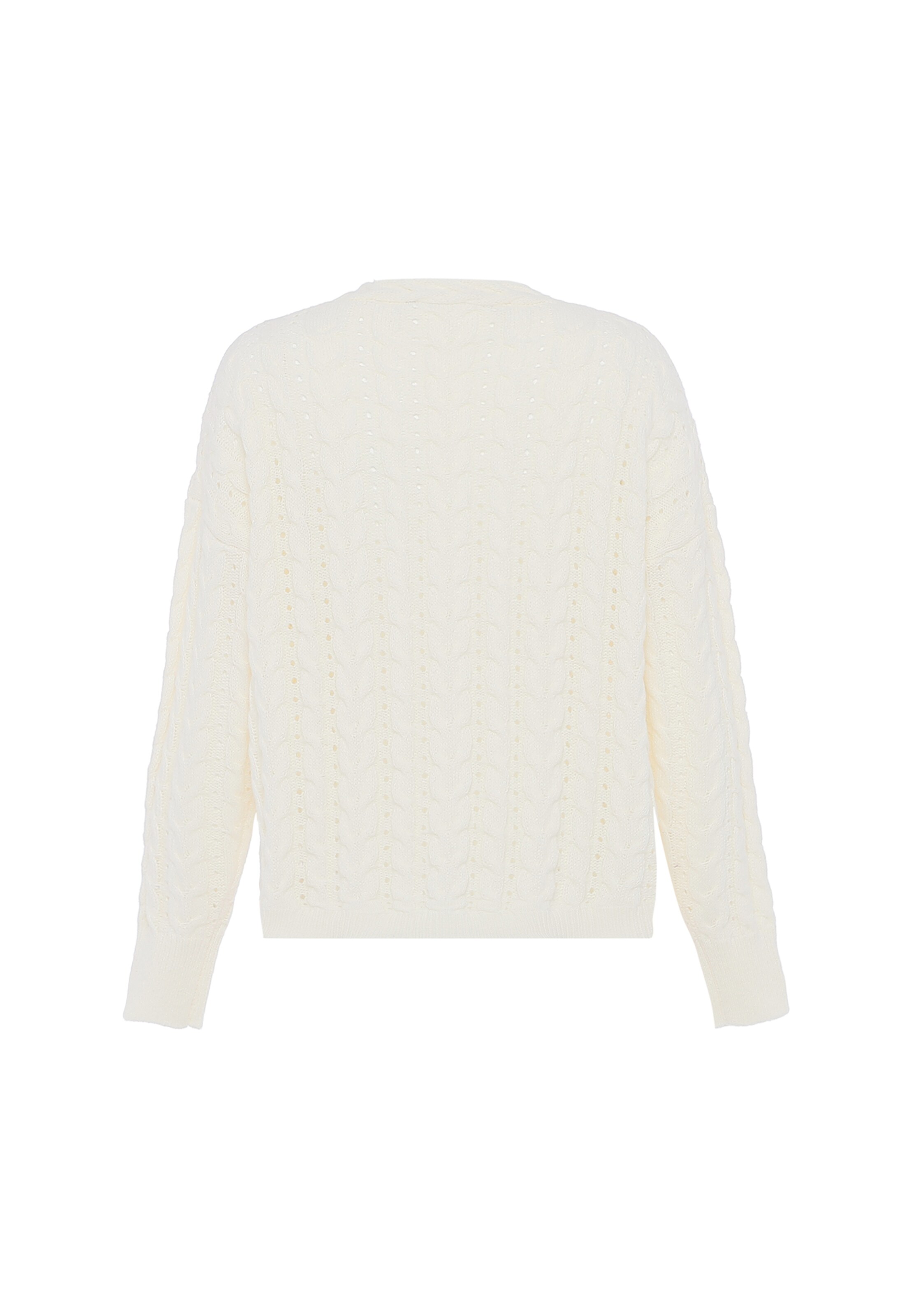 Geacă tricotată de la faina pe alb