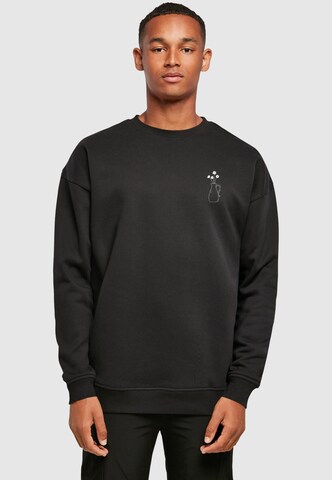 Merchcode Sweatshirt 'Vase And Flowers' in Black: front