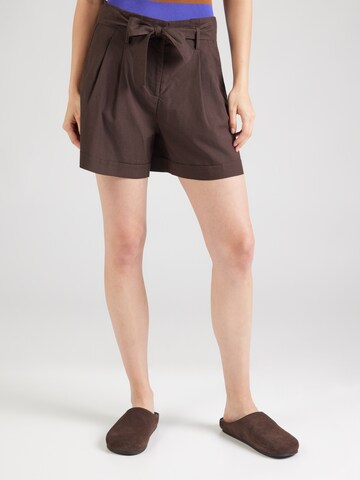 ONLY Loose fit Pleat-Front Pants 'ONLISola' in Brown: front