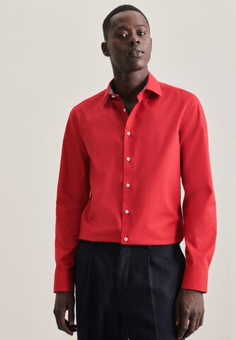 SEIDENSTICKER Slim fit Business Shirt in Red: front