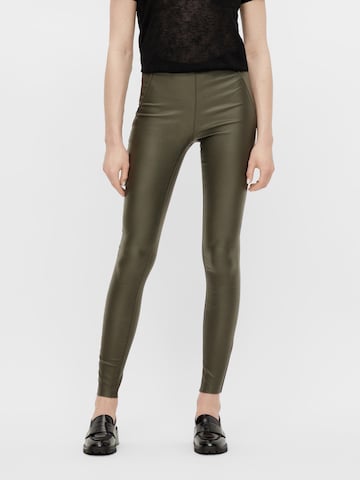 OBJECT Skinny Leggings 'Belle' in Groen: voorkant