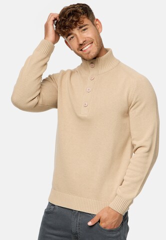 INDICODE JEANS Pullover ' INIsalu ' in Beige: Vorderseite