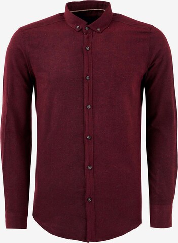 Buratti Comfort fit Button Up Shirt in Red: front