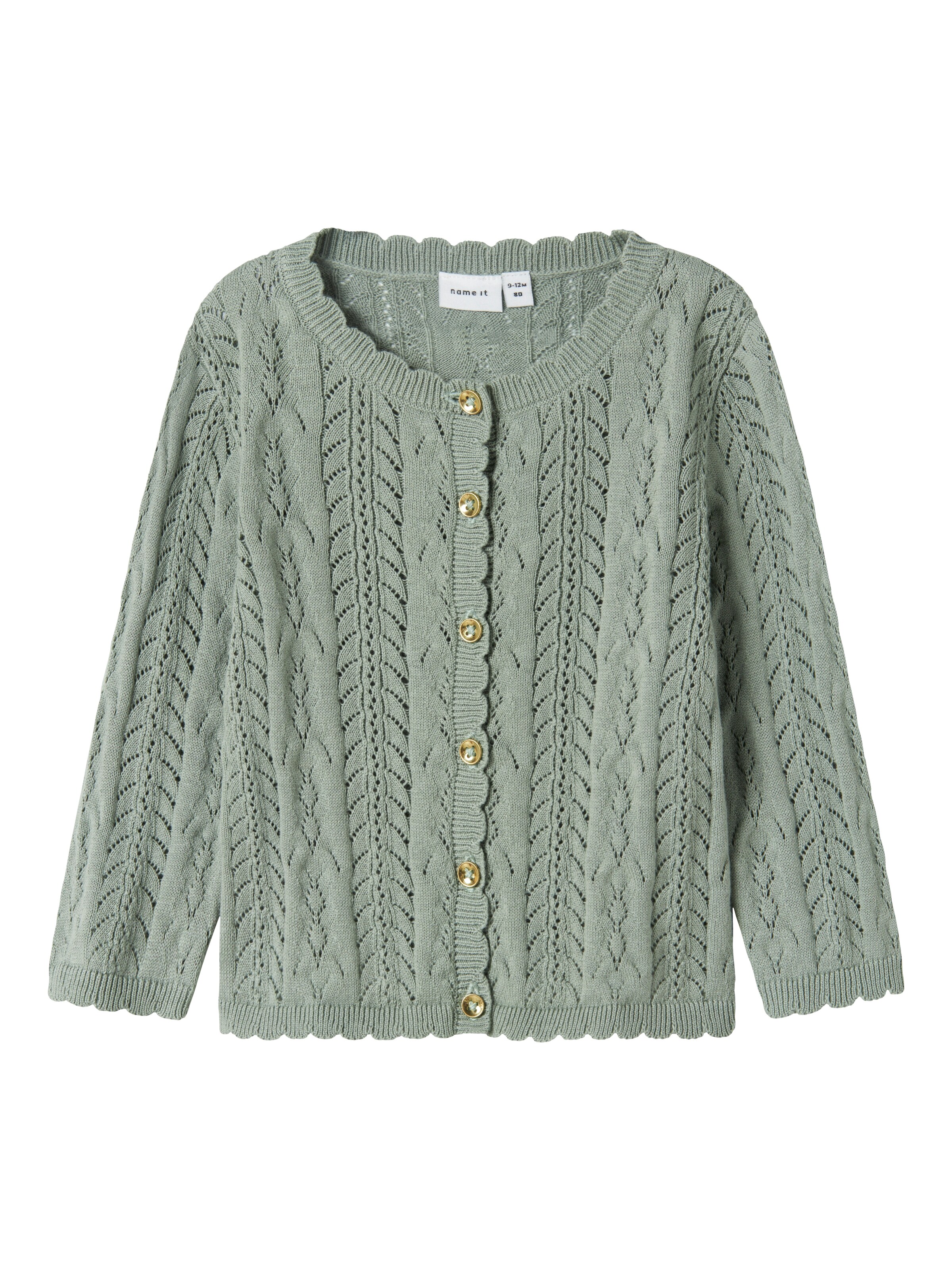 NAME IT Pletena jopa 'NBFJOLLIE' | zelena barva: sprednja stran