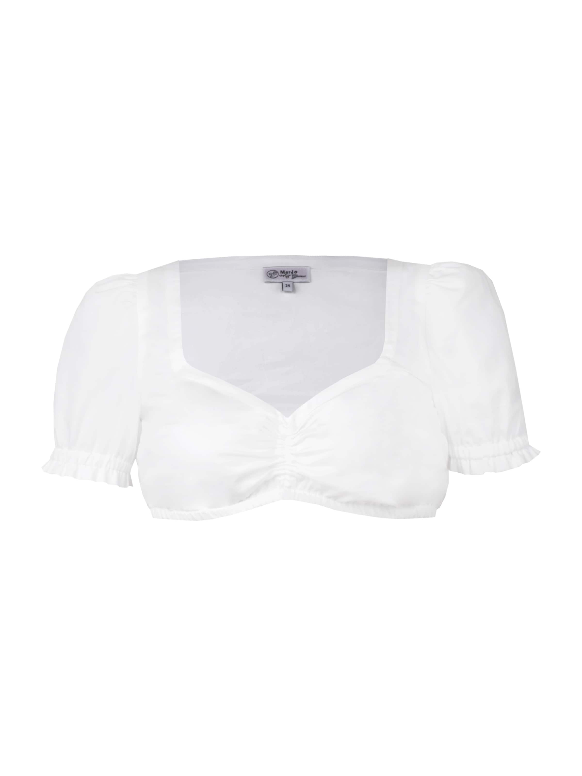 MARJO Блуза в традиционен стил в бяло: отпред