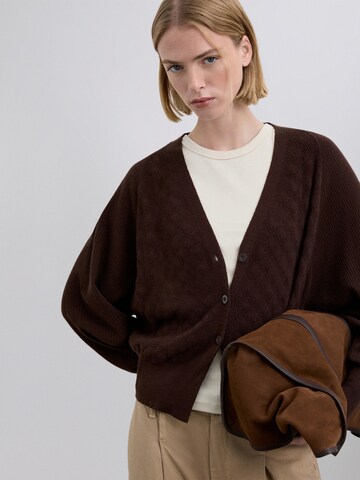 Scalpers Πλεκτή ζακέτα σε καφέ