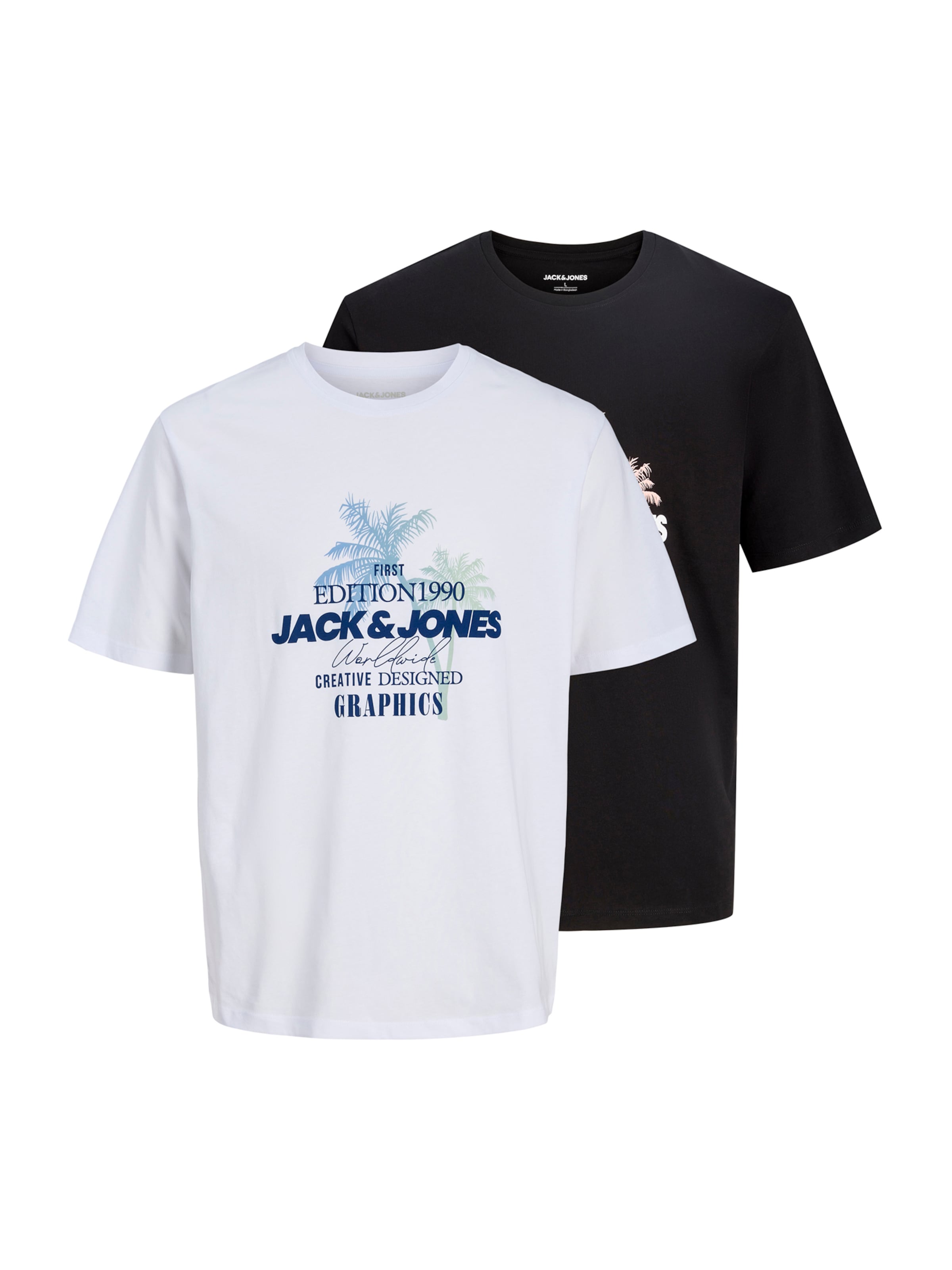 Jack & Jones Plus Футболка 'JJGRADIENT' в Черный: спереди