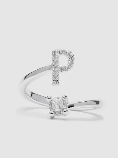 Luxenter Ring 'Alphabet P'‌‌‌‌‌‌‌ in silbergrau, Produktansicht