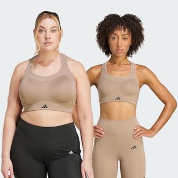Bustino Reggiseno sportivo 'TLRDIM' di ADIDAS PERFORMANCE in marrone: frontale