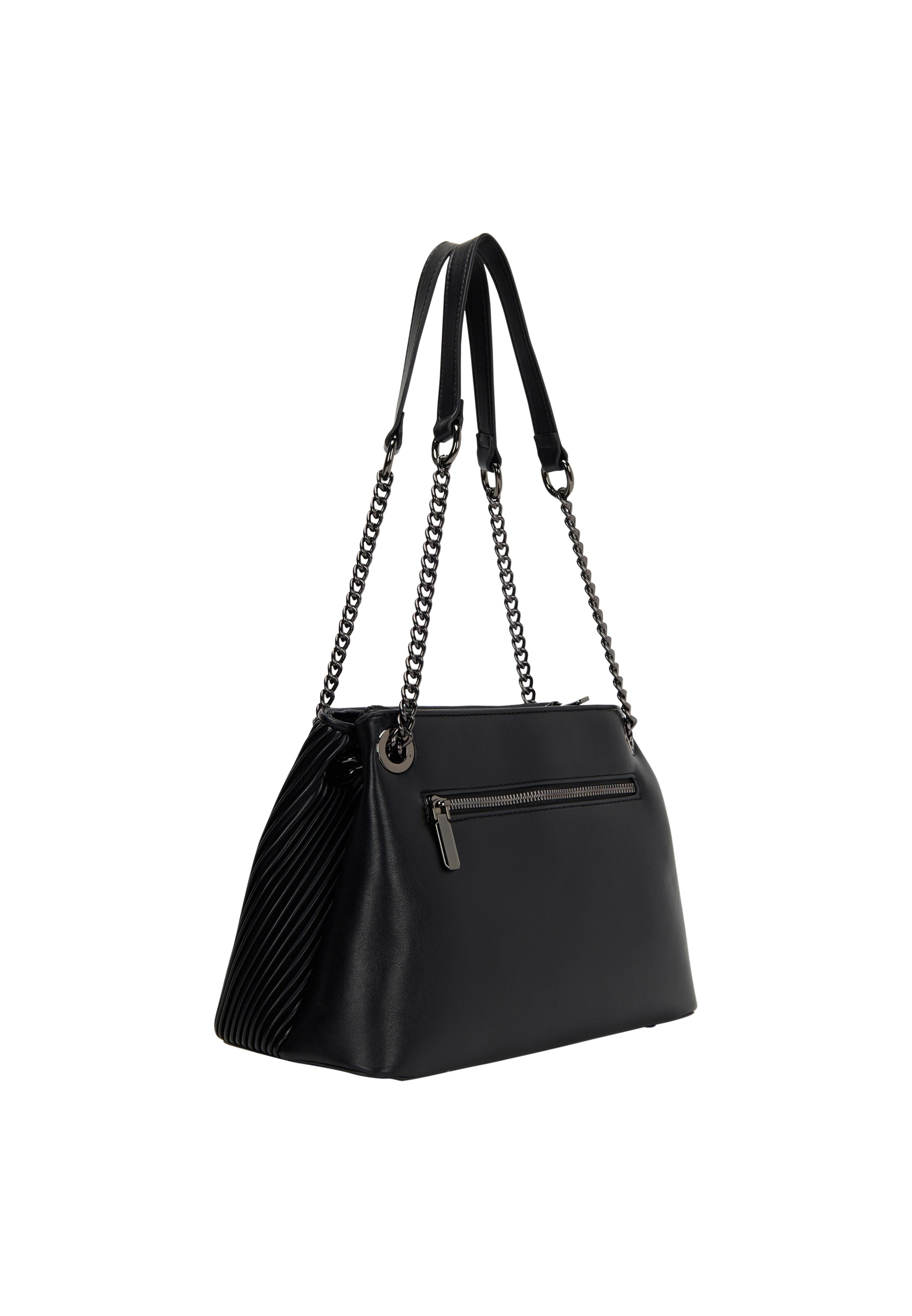 Borsa a spalla di faina in nero