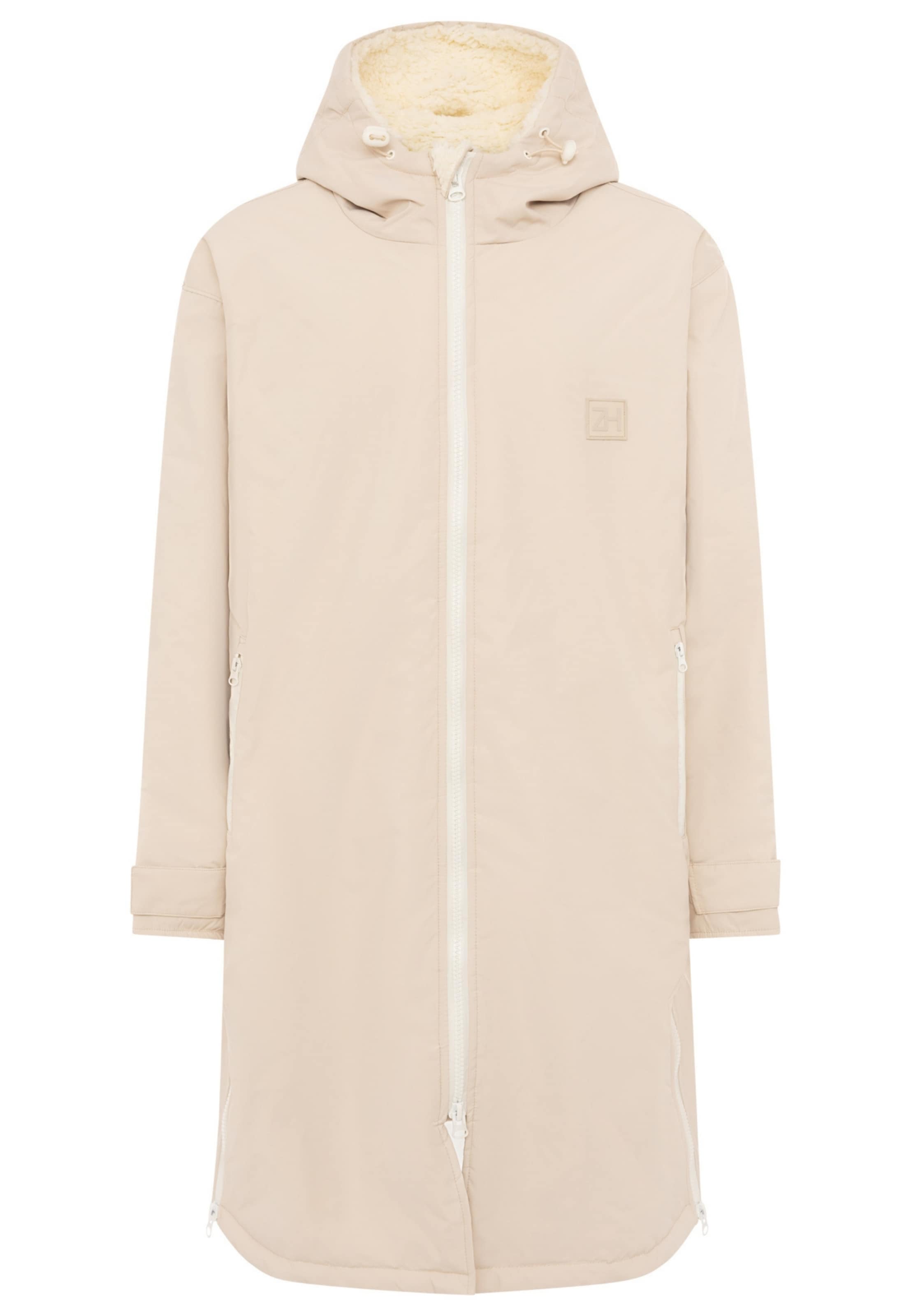 Zwillingsherz Tussenmantel in Beige: voorkant
