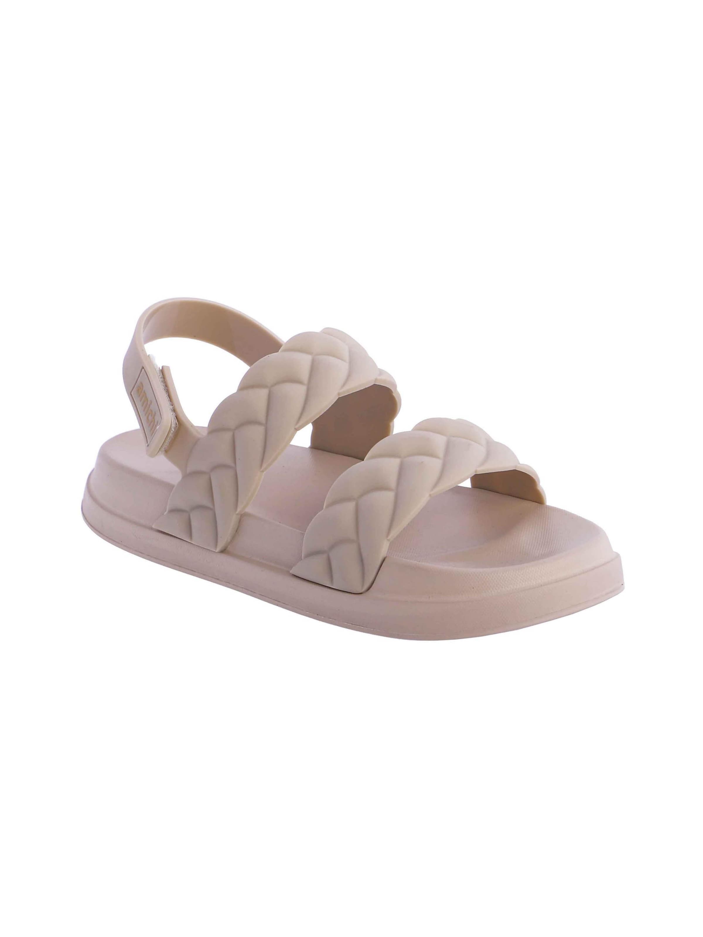 Amichi - Sandalias 'Chanclas de agua de plataforma para mujer Tesa de pvc y cierre tobillero con velcro' en beige: frente