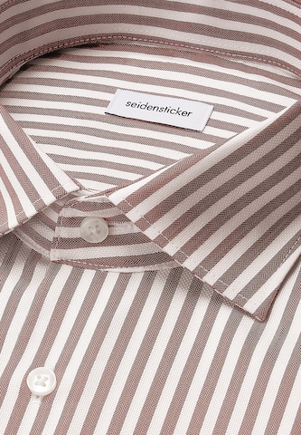 SEIDENSTICKER Regular fit Button Up Shirt 'SMART CLASSICS' in Brown