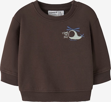Felpa di NAME IT in marrone: frontale