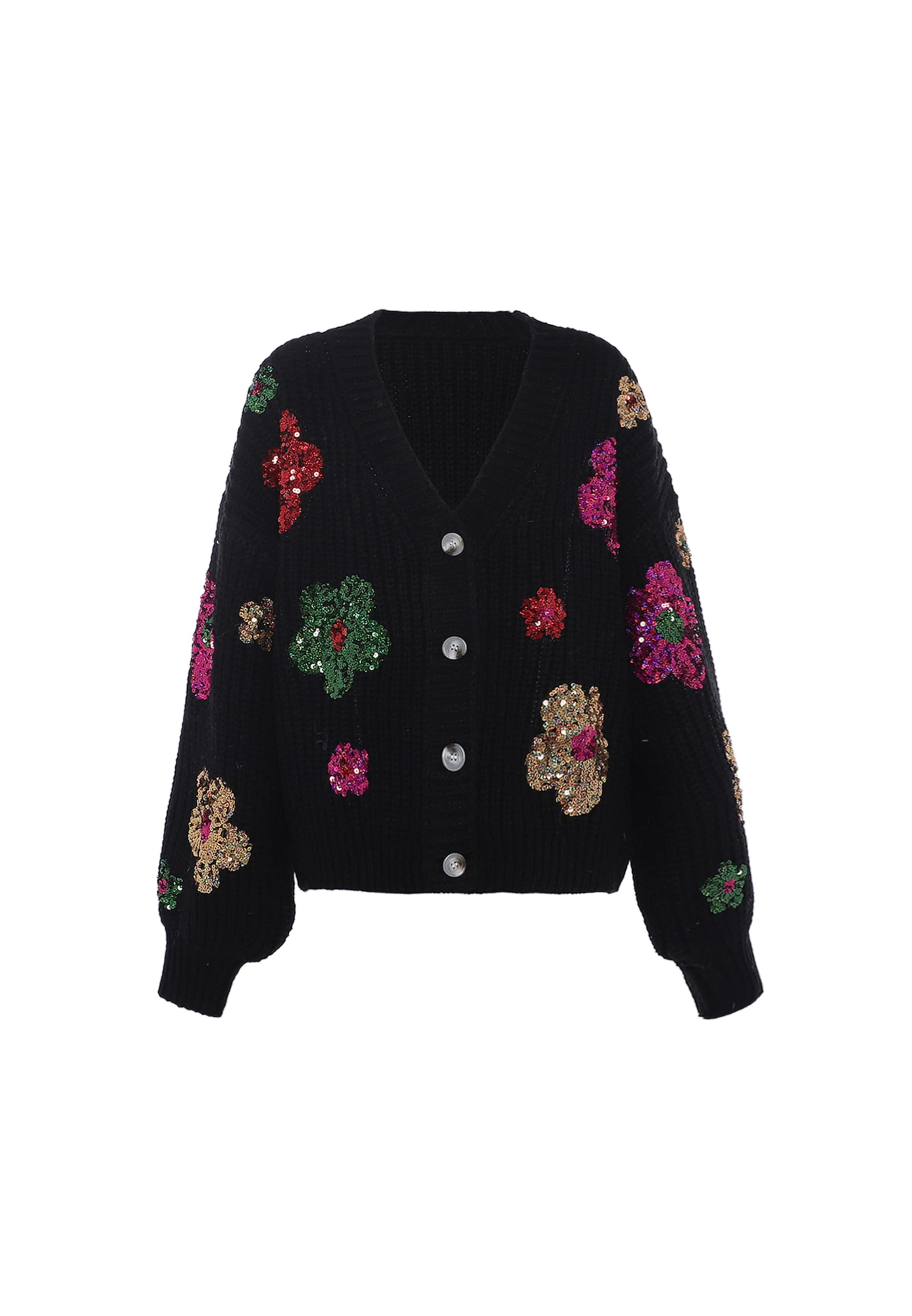 fainaKardigan - crna boja: prednji dio