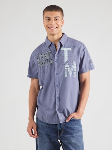 CAMP DAVID Regular fit Button Up Shirt in Blue: front