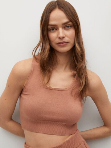 MANGO Knitted Top 'Lunera' in Pink: front