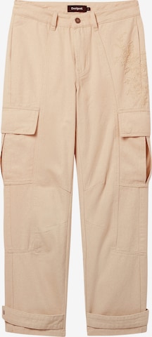 Desigual - regular Pantalón vaquero cargo en beige: frente