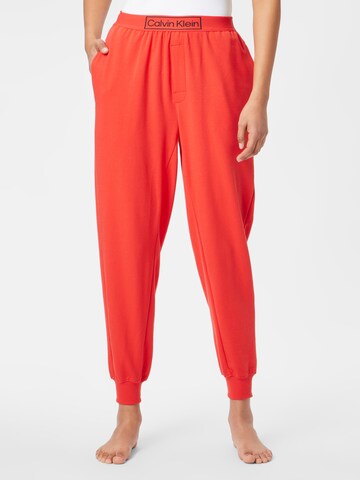 Calvin Klein Underwear Avsmalnet Pyjamasbukse i oransje: forside