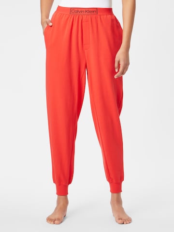 Calvin Klein Underwear Tapered Pajama Pants in Orange: front