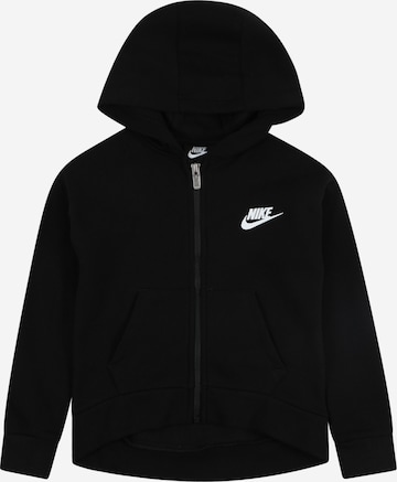 Nike Sportswear Кофта на молнии 'Club Fleece' в Черный: спереди