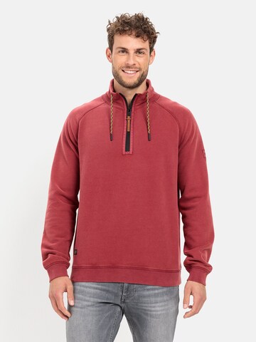 CAMEL ACTIVE Sweatshirt mit Stehkragen aus reiner Baumwolle in Rot: predná strana