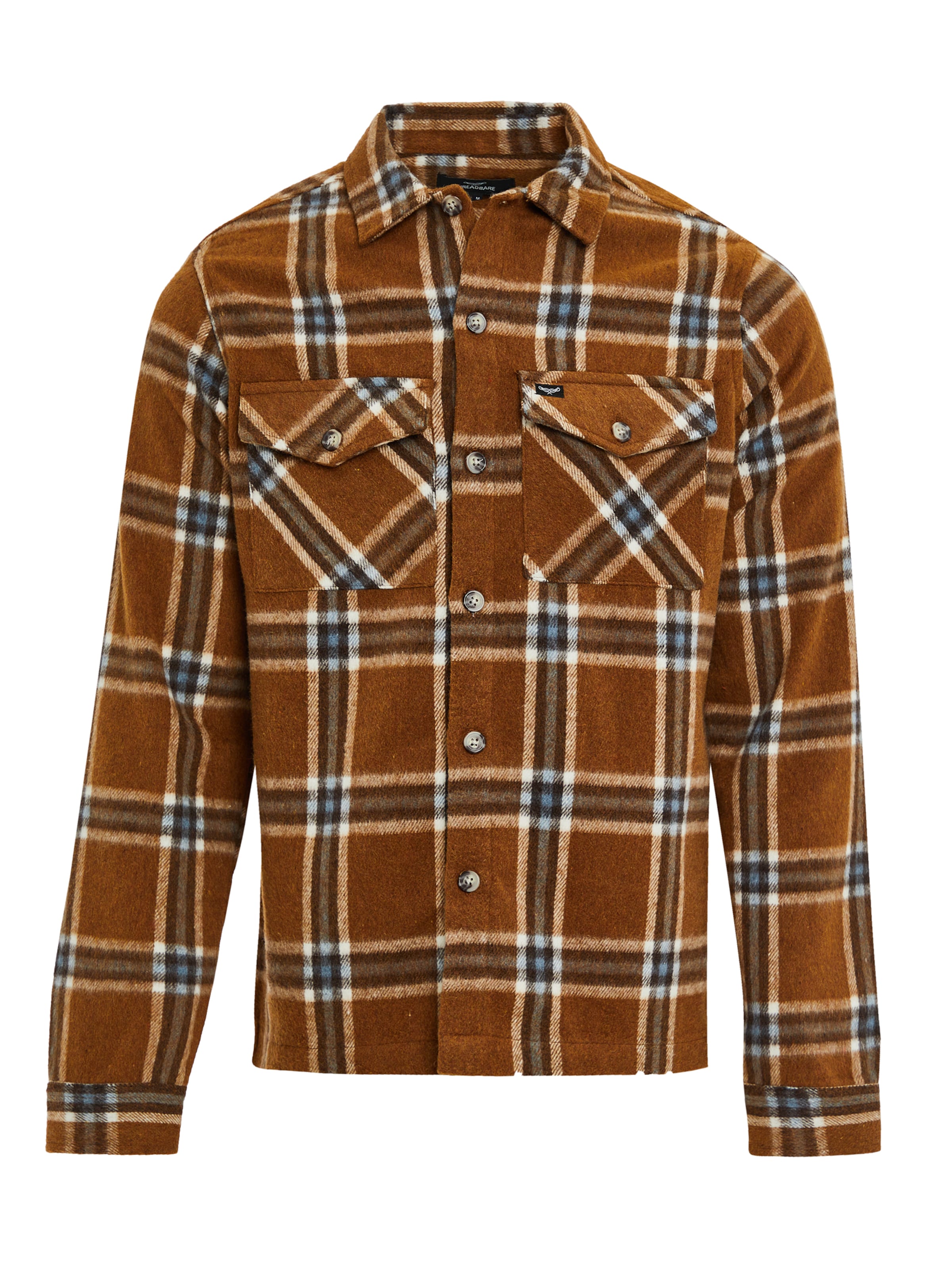 Threadbare Regular fit Button Up Shirt 'Saint Christopher' in Brown: front