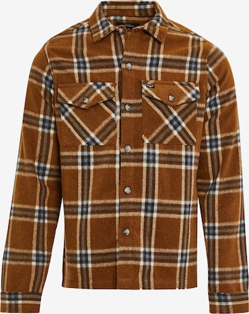 Threadbare Regular fit Button Up Shirt 'Saint Christopher' in Brown: front