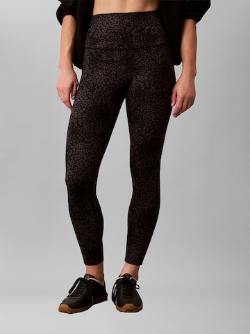 Coupe slim Leggings Calvin Klein Sport en noir : devant