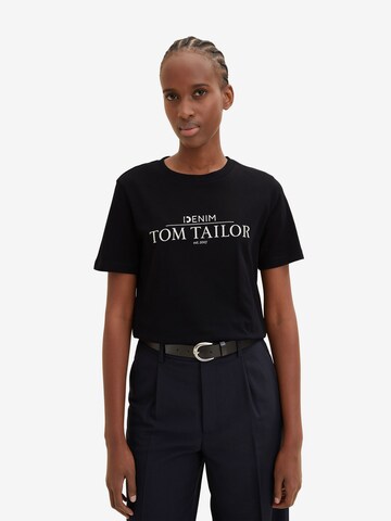 melns TOM TAILOR DENIM T-Krekls