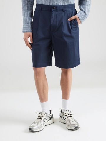 Calvin Klein Jeans Свободный крой Брюки со складками в Синий: спереди