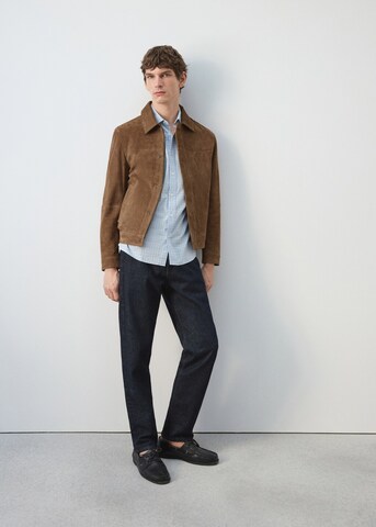 MANGO MAN Between-Season Jacket 'Plym' in Brown