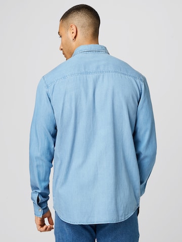 ABOUT YOU x Kevin Trapp Regular fit Button Up Shirt 'Hagen' in Blue