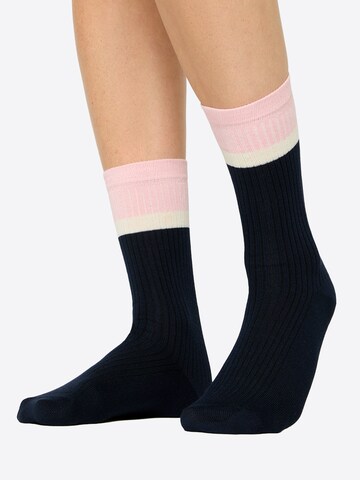 Nur Die Socks ' Soft Modal Ripp ' in Blue: front