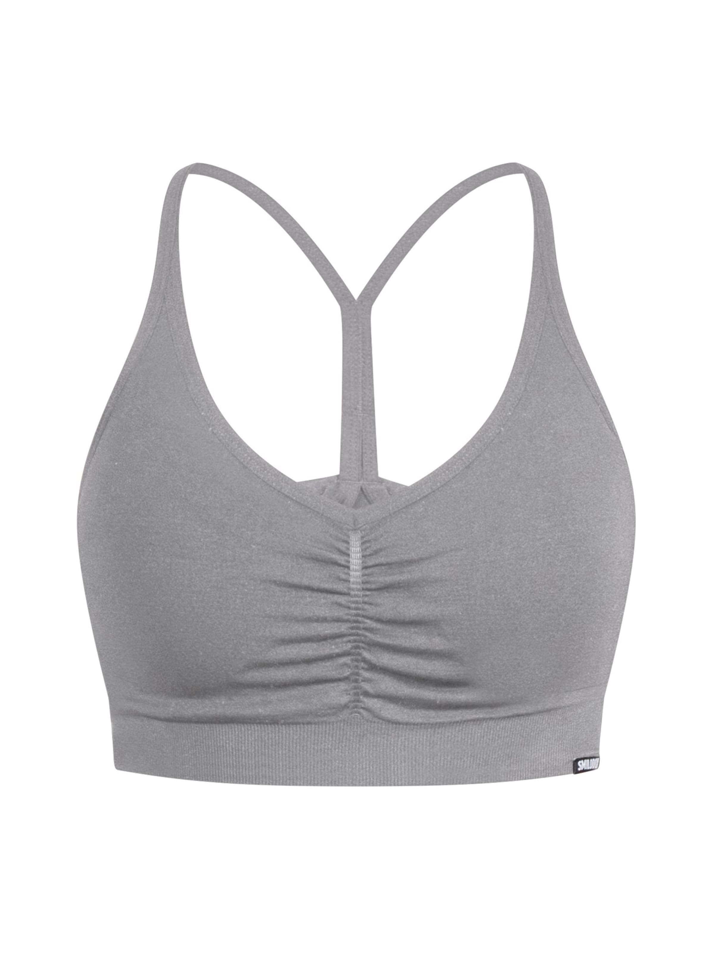 Soutien-gorge de sport 'Solid Scrunch' Smilodox en gris : devant